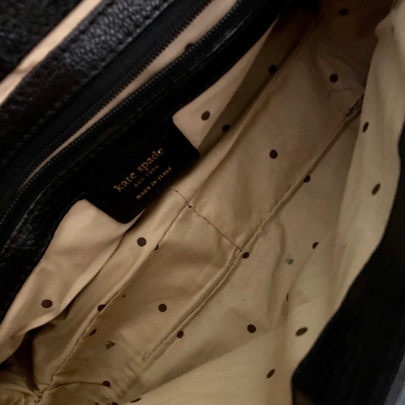 Kate Spade black leather handbag w gold turn-clasp - Picture 5 of 6